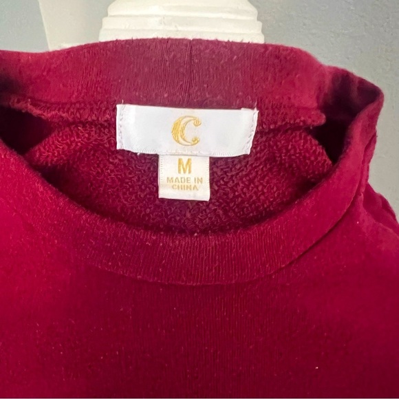 Women’s vertical ruffled, burgundy sweatshirt, size medium - Picture 5 of 7